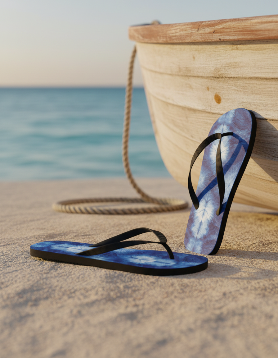 Flip Flops in Indigo