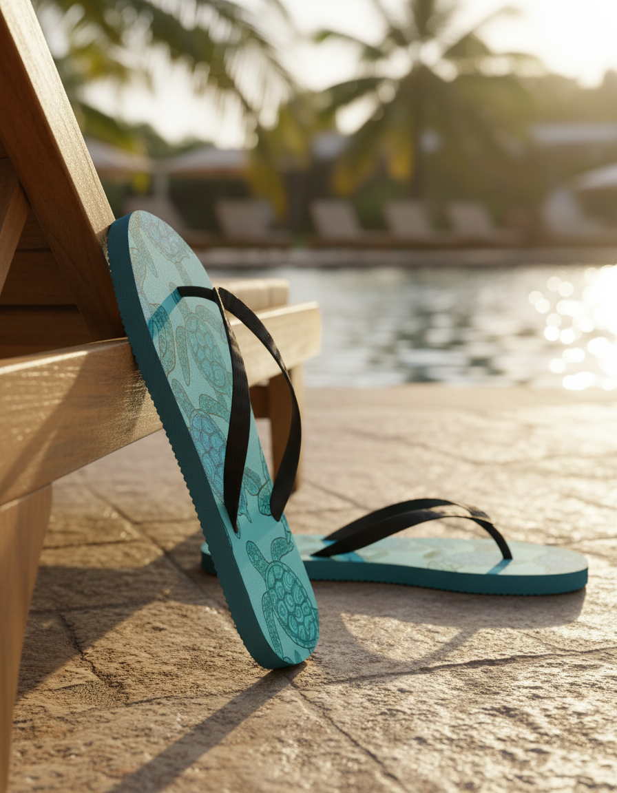 Flip Flops in Aqua