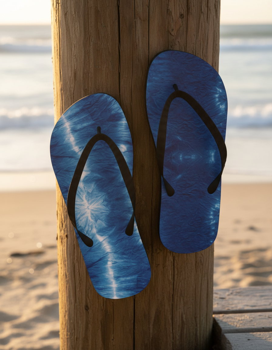 Flip Flops in Indigo