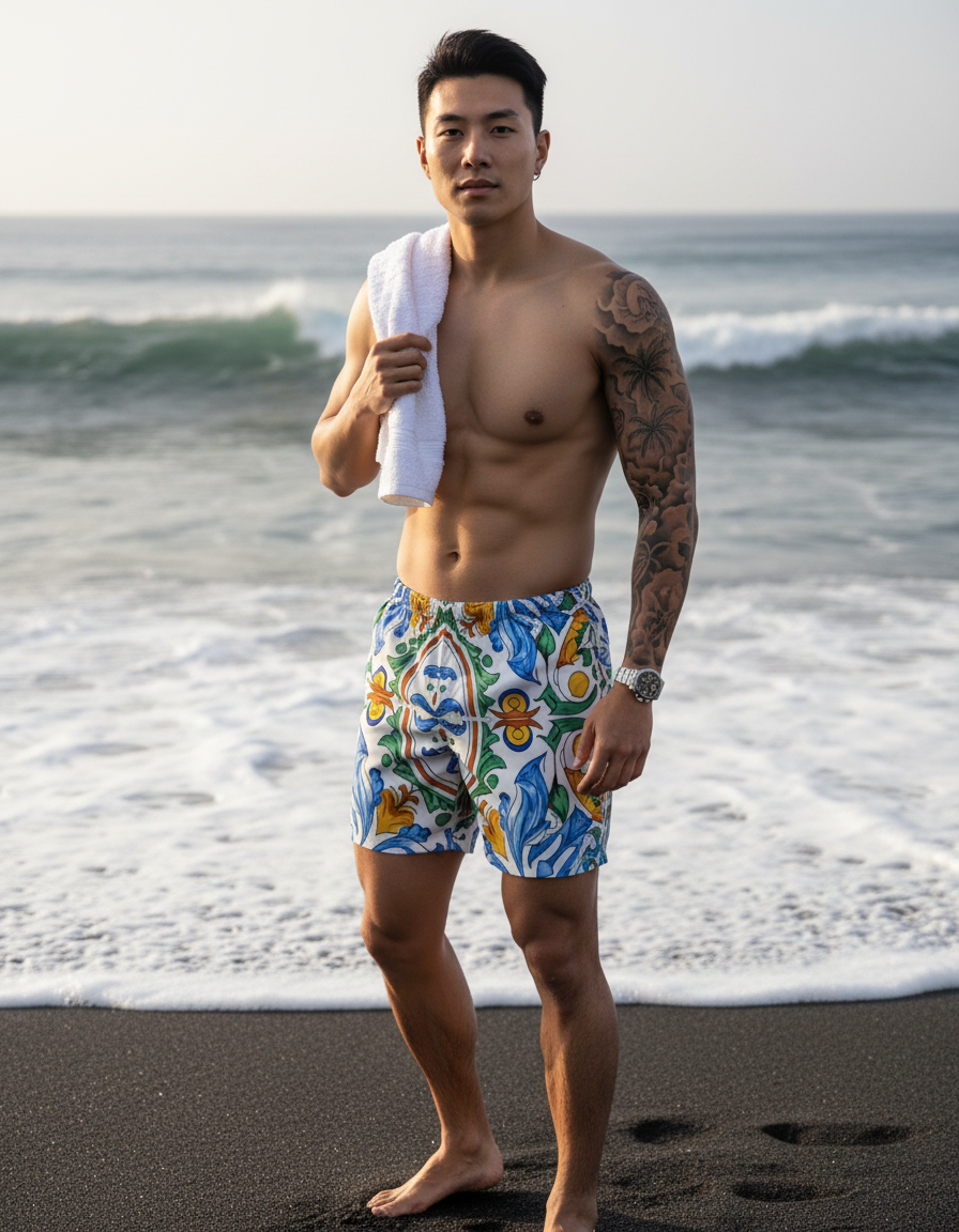 Majolica Men's Swim Trunks swim trunks