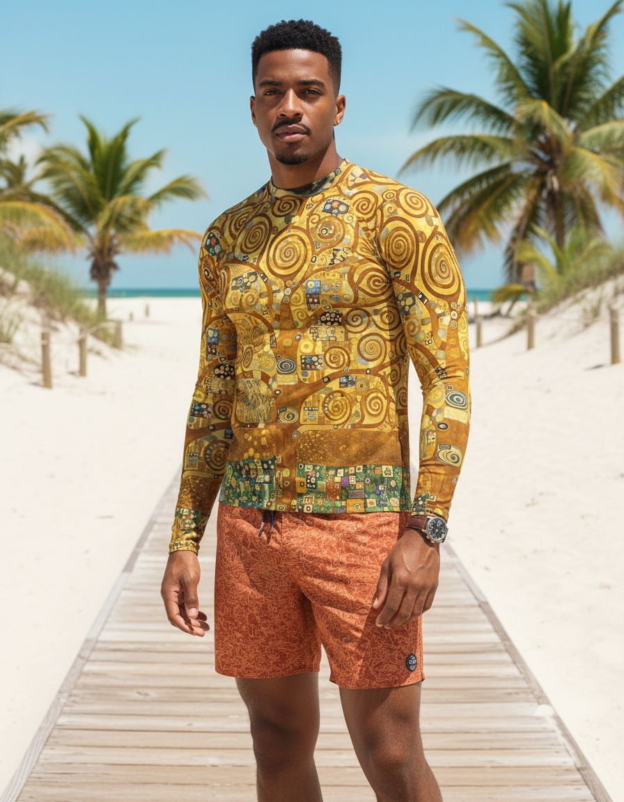 Men's Klimt Tree of Life rashguard