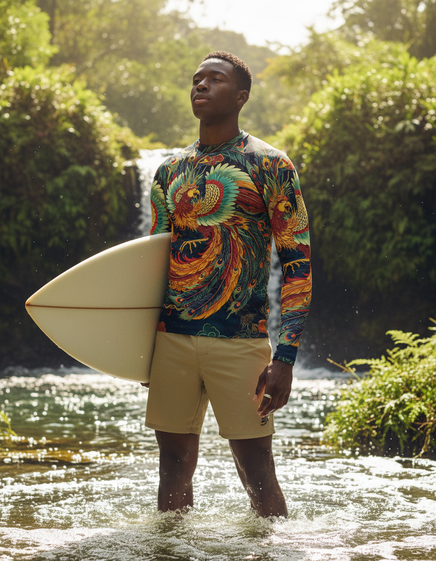 Men's Chinese Phoenix rashguard