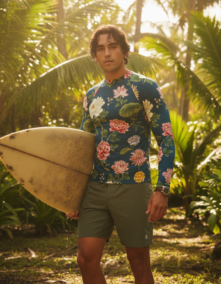 Men's Chinese Porcelain rashguard