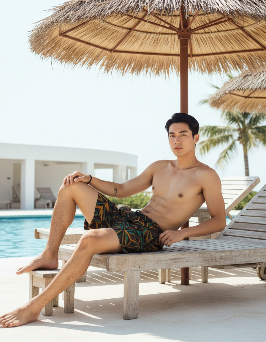 Serene Journey Sayagata Men's Swim Trunks
