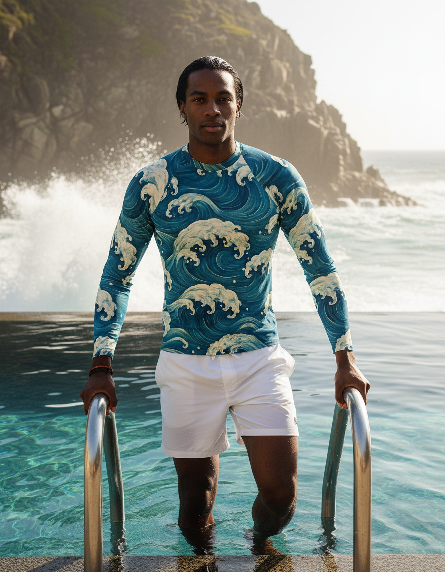 Men's Ocean Wave rashguard