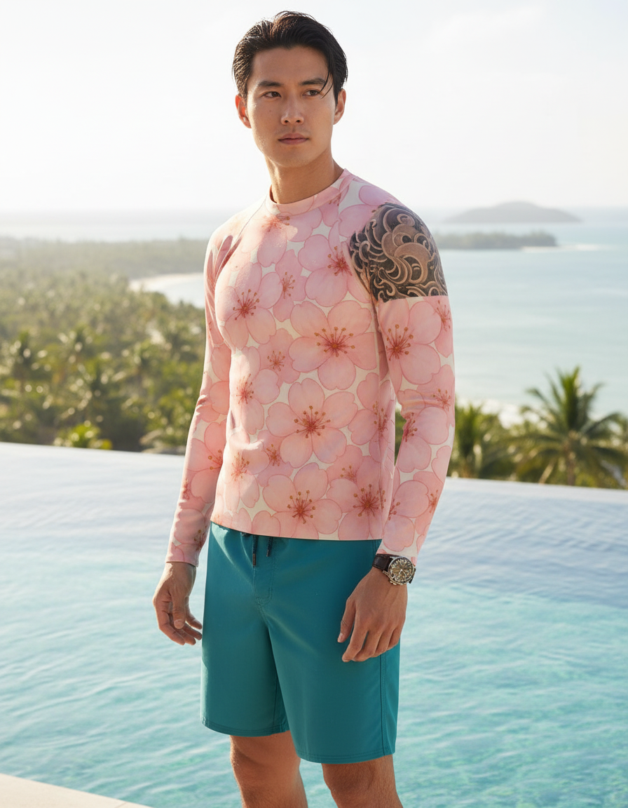Men's Sakura Cherry Blossom rashguard