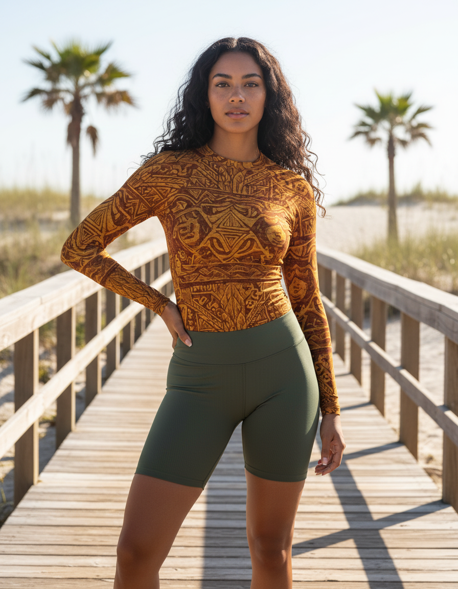 Women's Polynesian Tapa rashguard