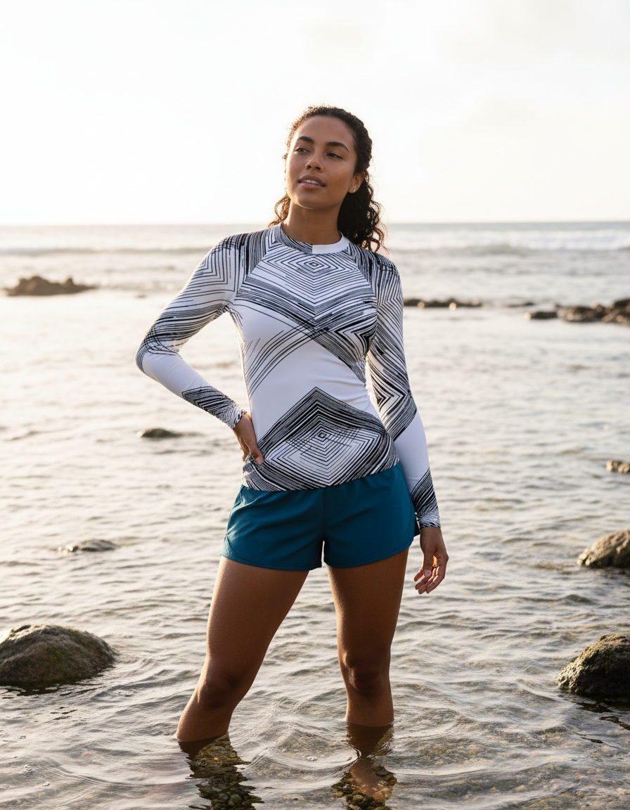 Women's Minimalist Line Art rashguard