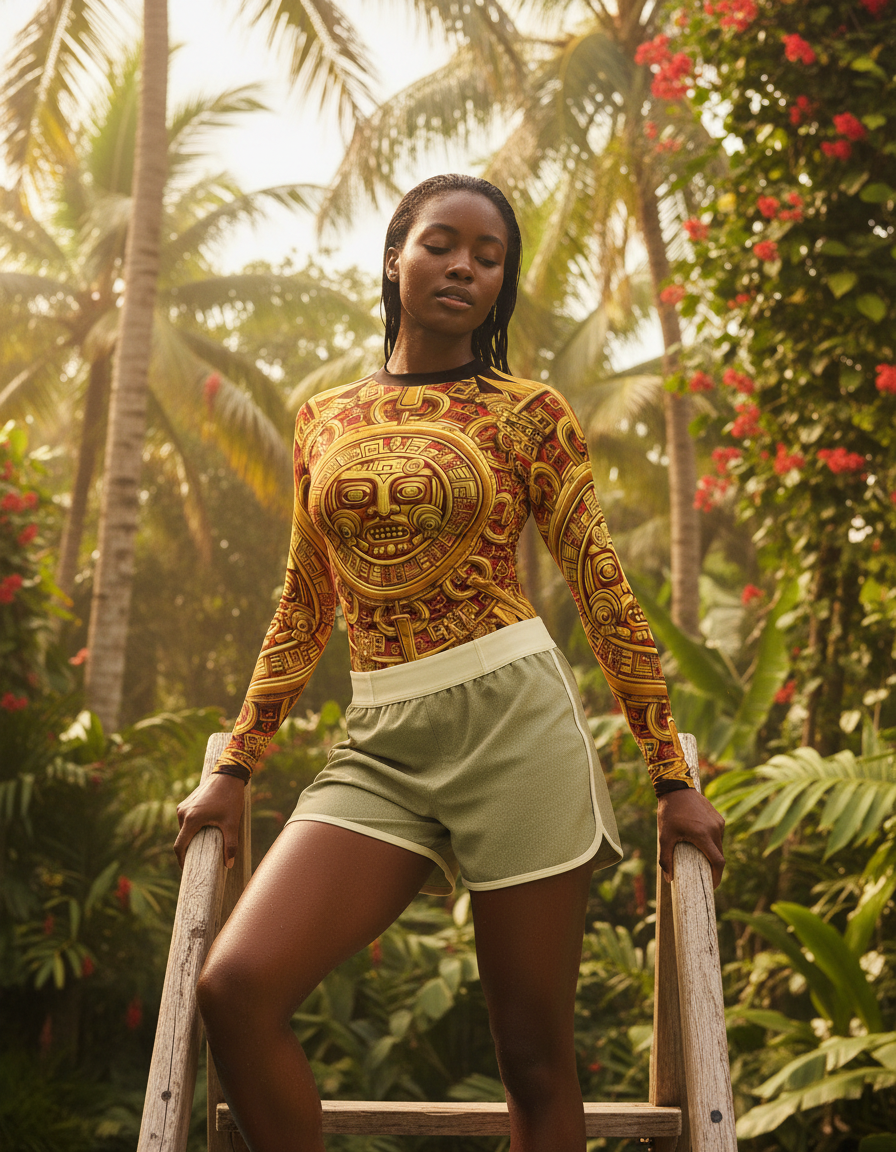 Women's Aztec Sun Pattern rashguard