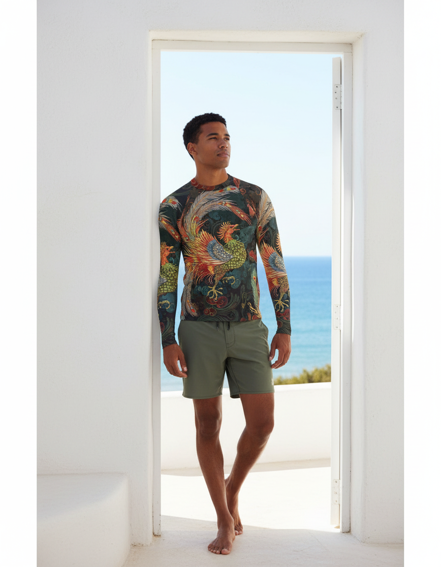 Men's Chinese Phoenix rashguard