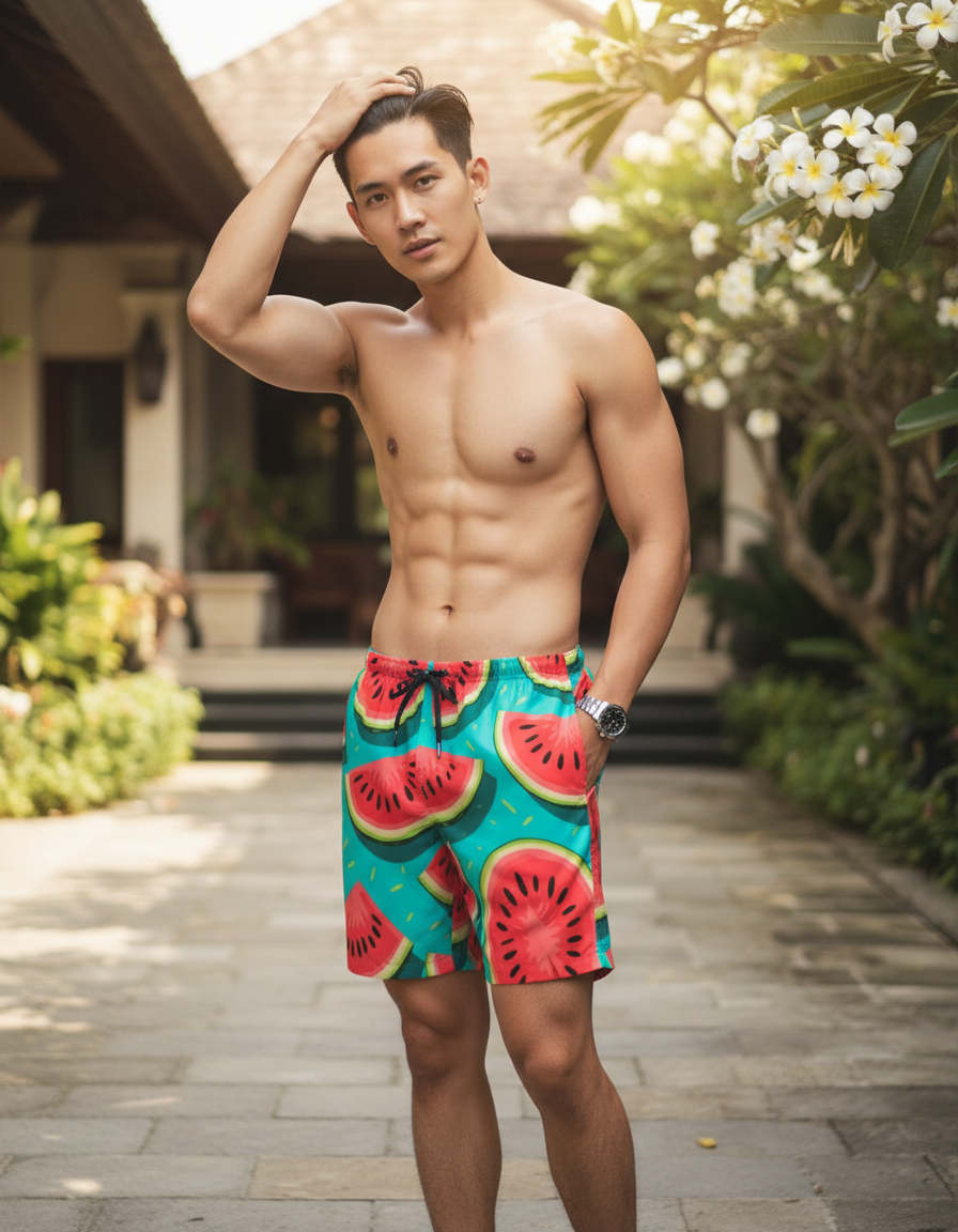 Men's Swim Trunks in Zest
