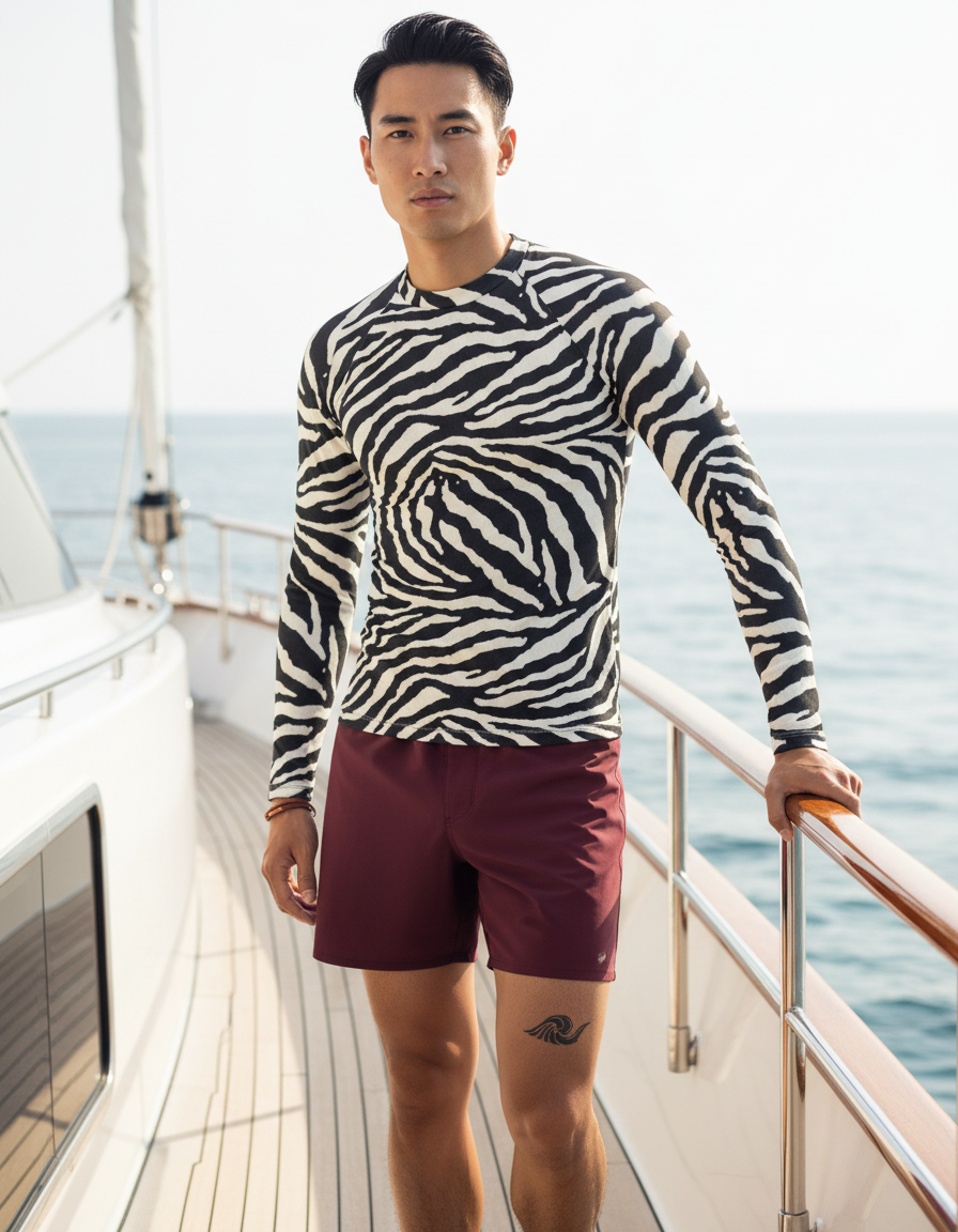 Men's Zebra Patterns rashguard