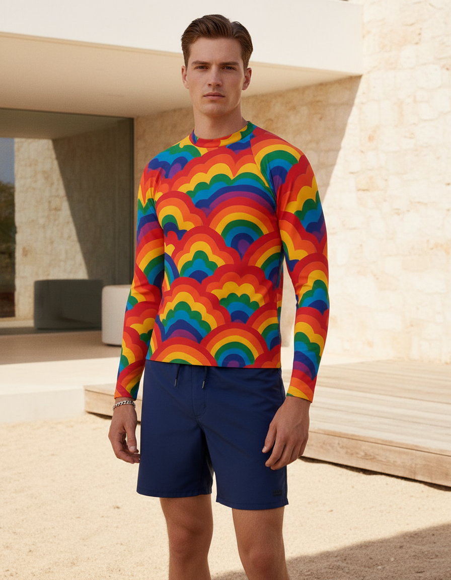 Men's Rainbow Patterns rashguard