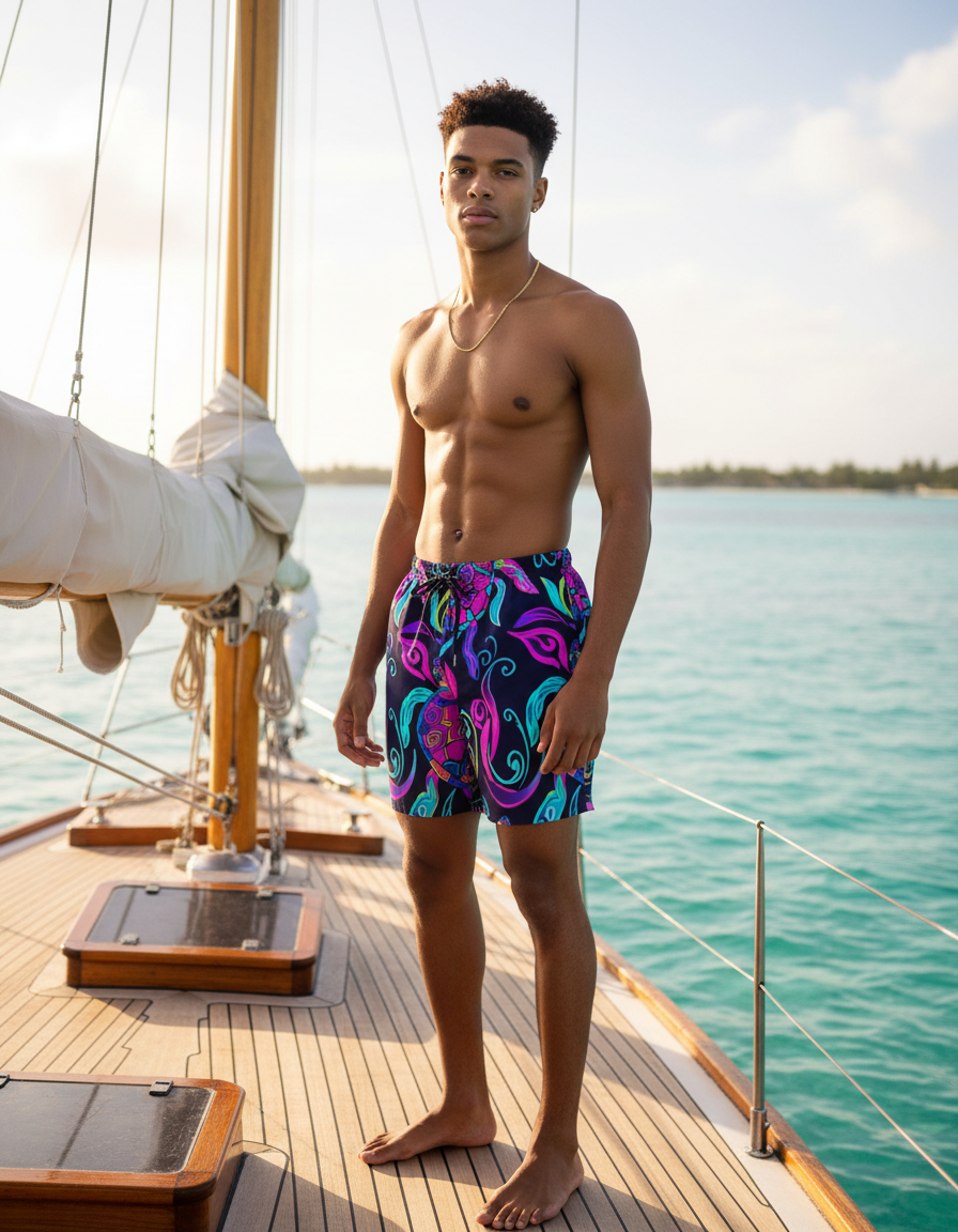 Ocean Embrace Sea Turtle Bikinis Men's Swim Trunks