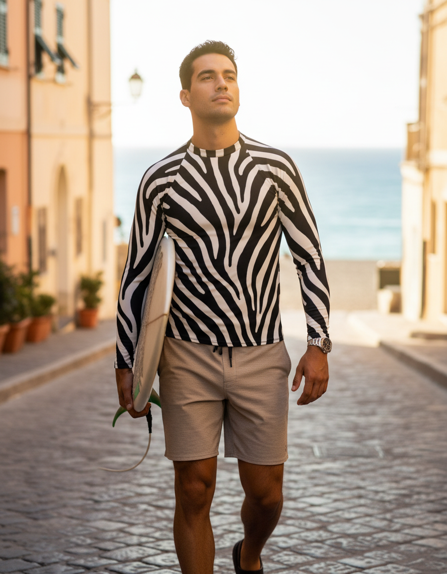 Men's Zebra Patterns rashguard