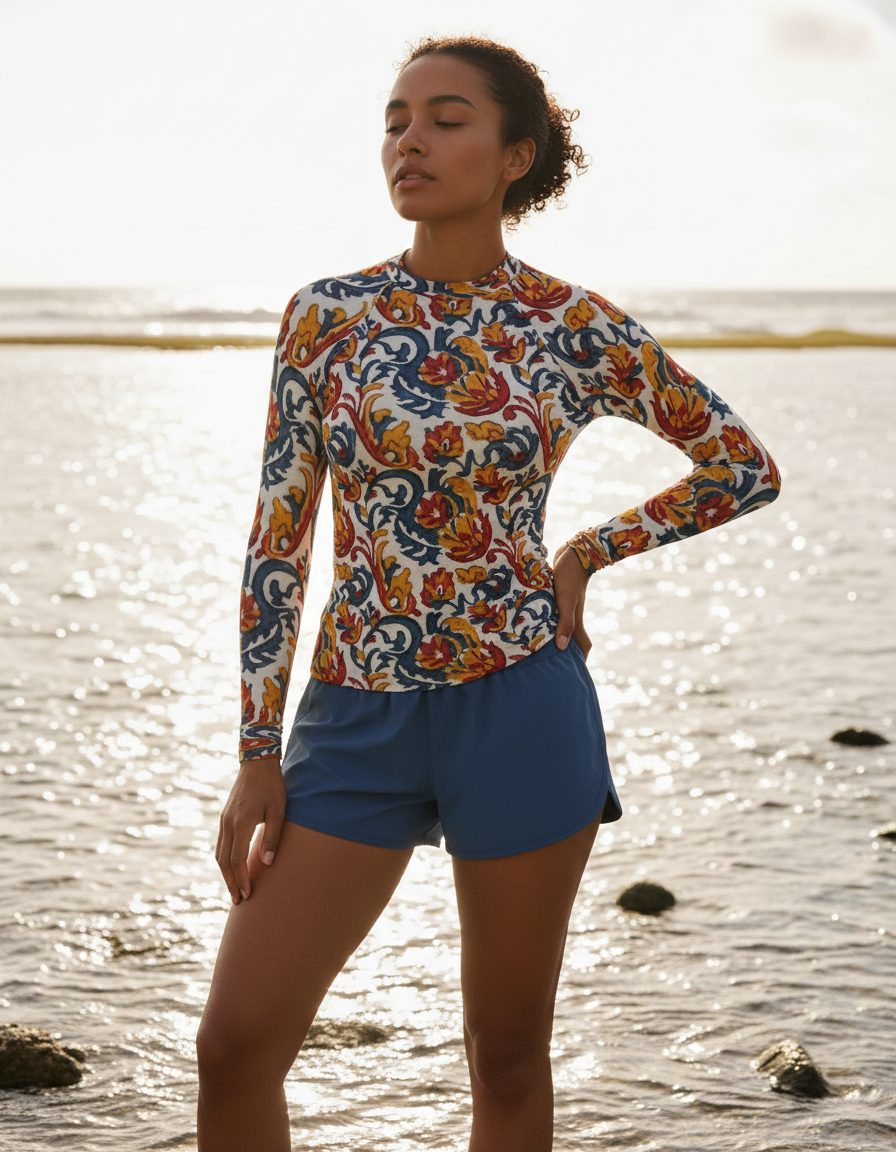 Women's Indian Block Print rashguard