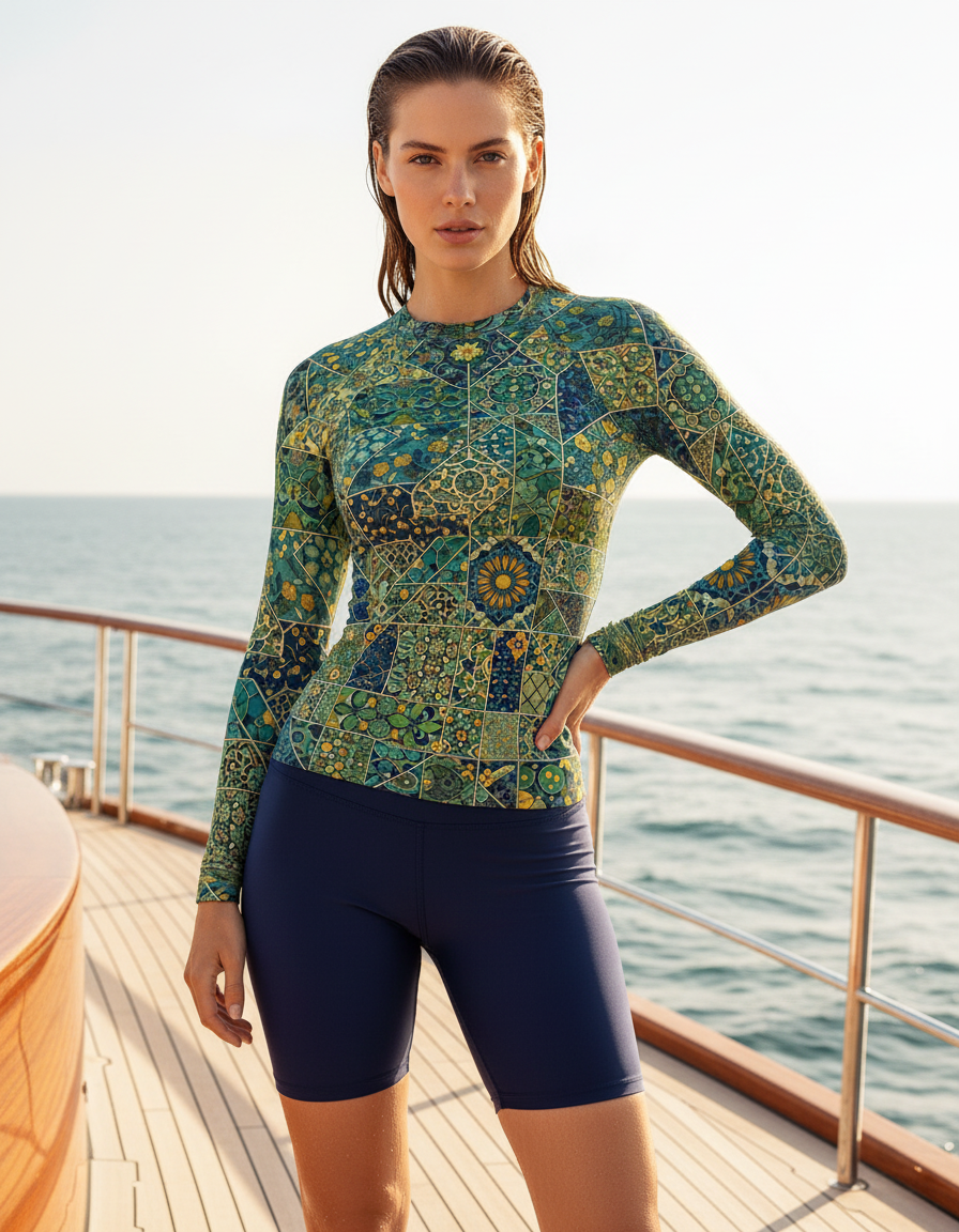 Women's Moroccan Tile rashguard