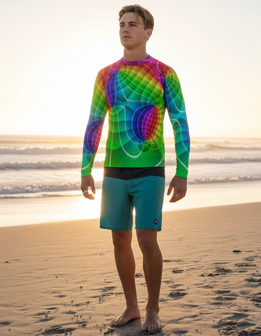 Men's Complex Color Patterns — Wikimedia (Domain coloring x2-1 x-2-i x-2-i d x2+2+3i.jpg) rashguard