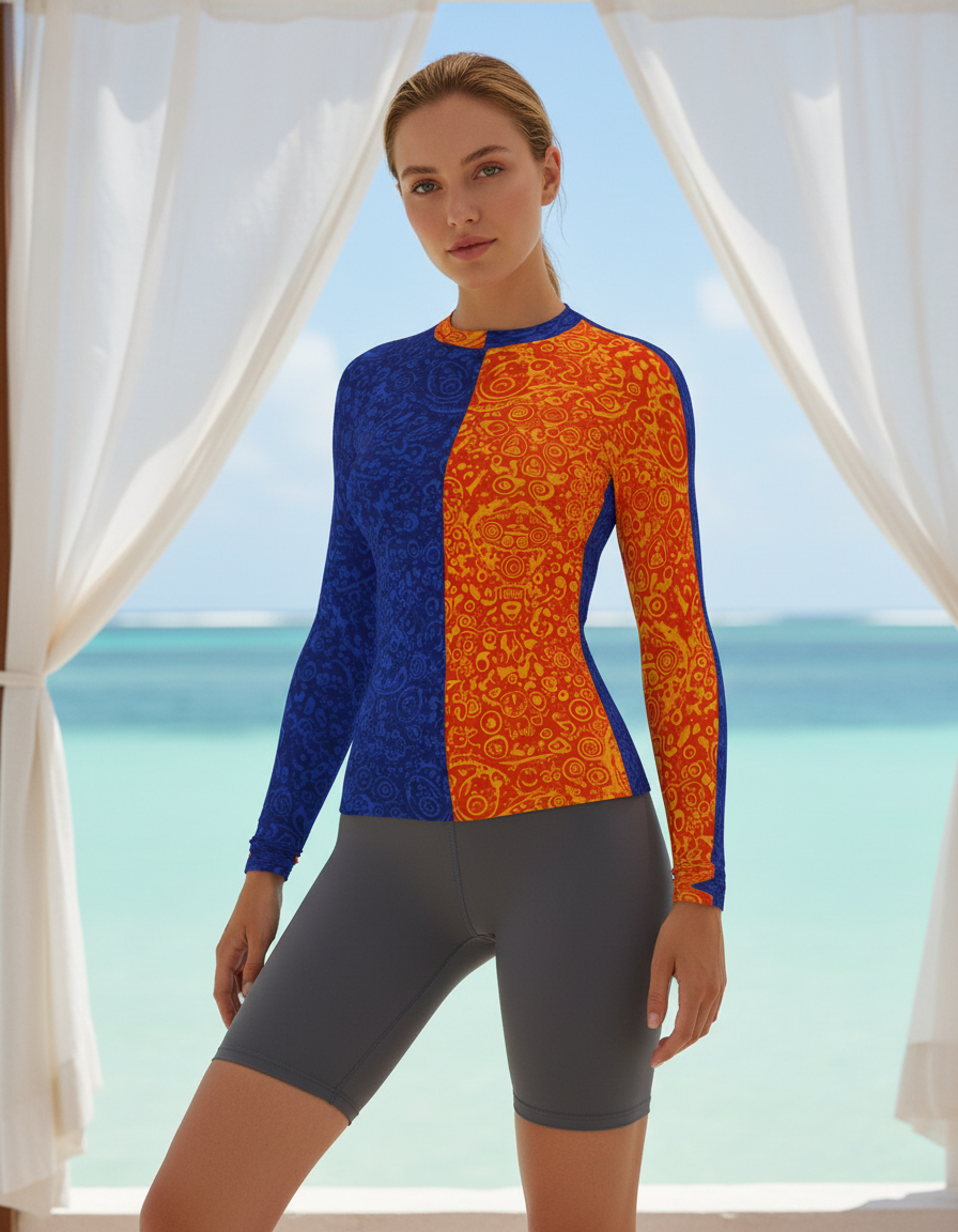 Women's Bicolor Patterns rashguard