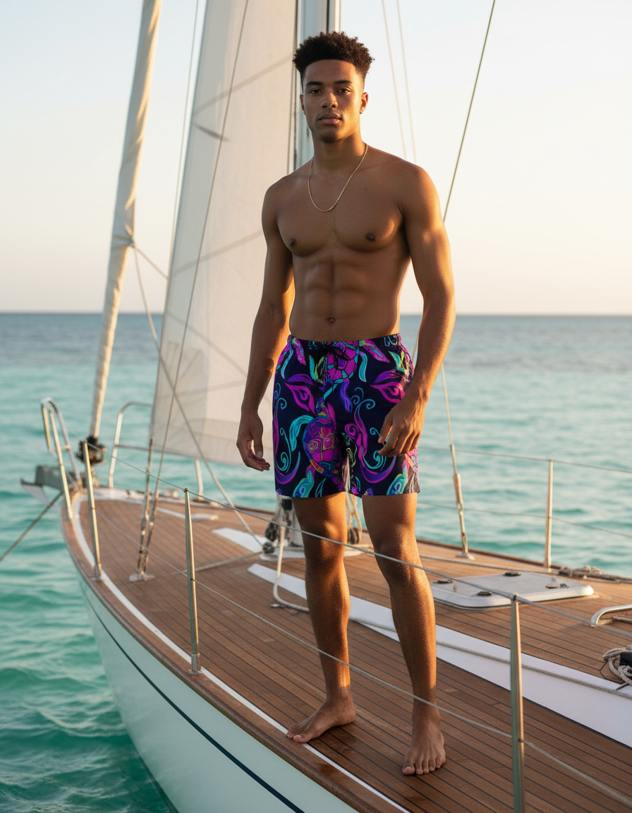 Men's Swim Trunks in Aqua