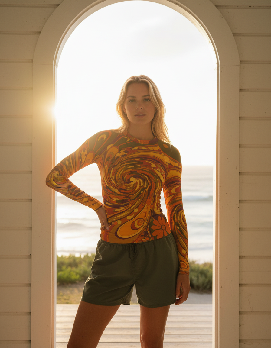 Women's Groovy 70s rashguard