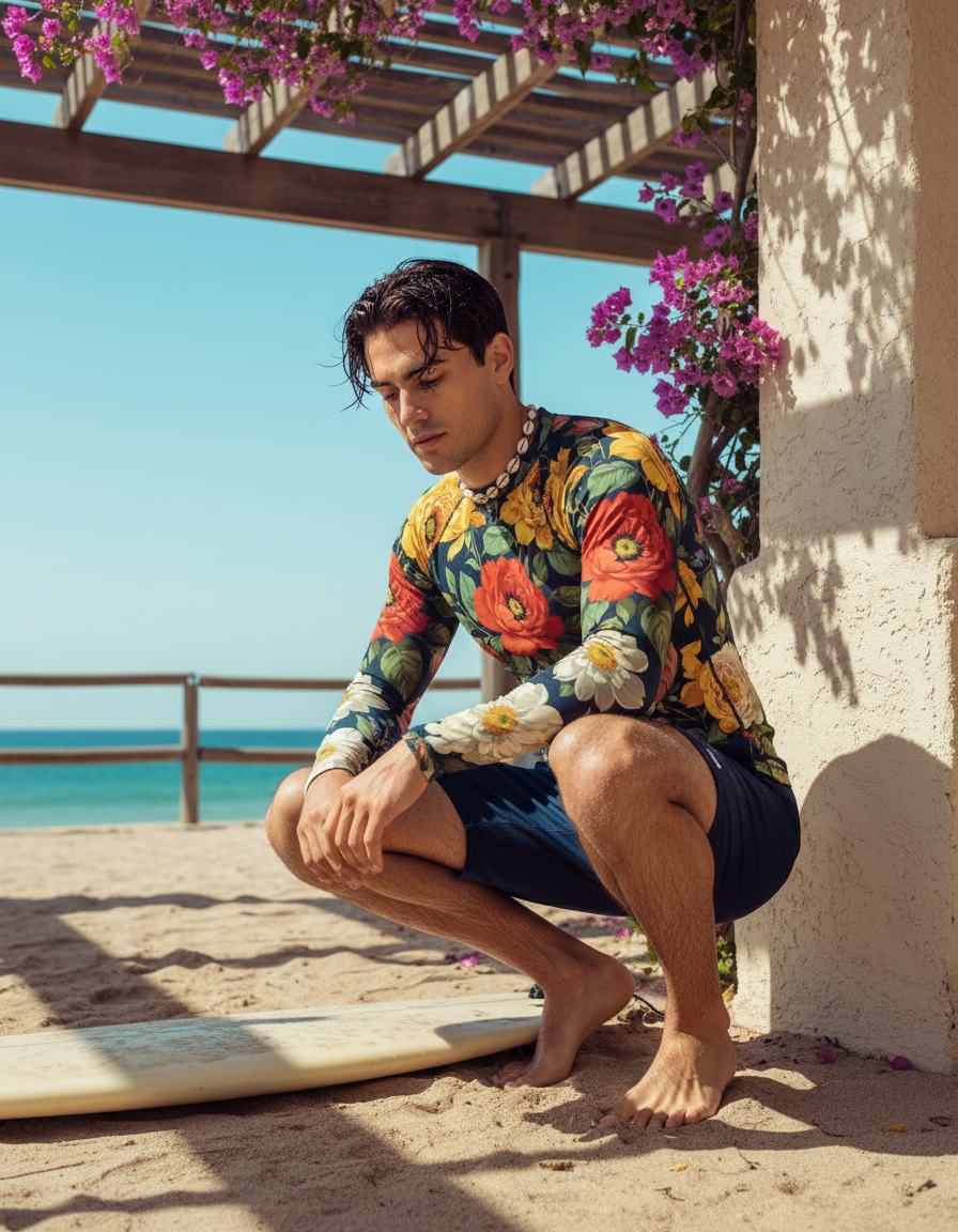 Men's Manet Floral Palette rashguard