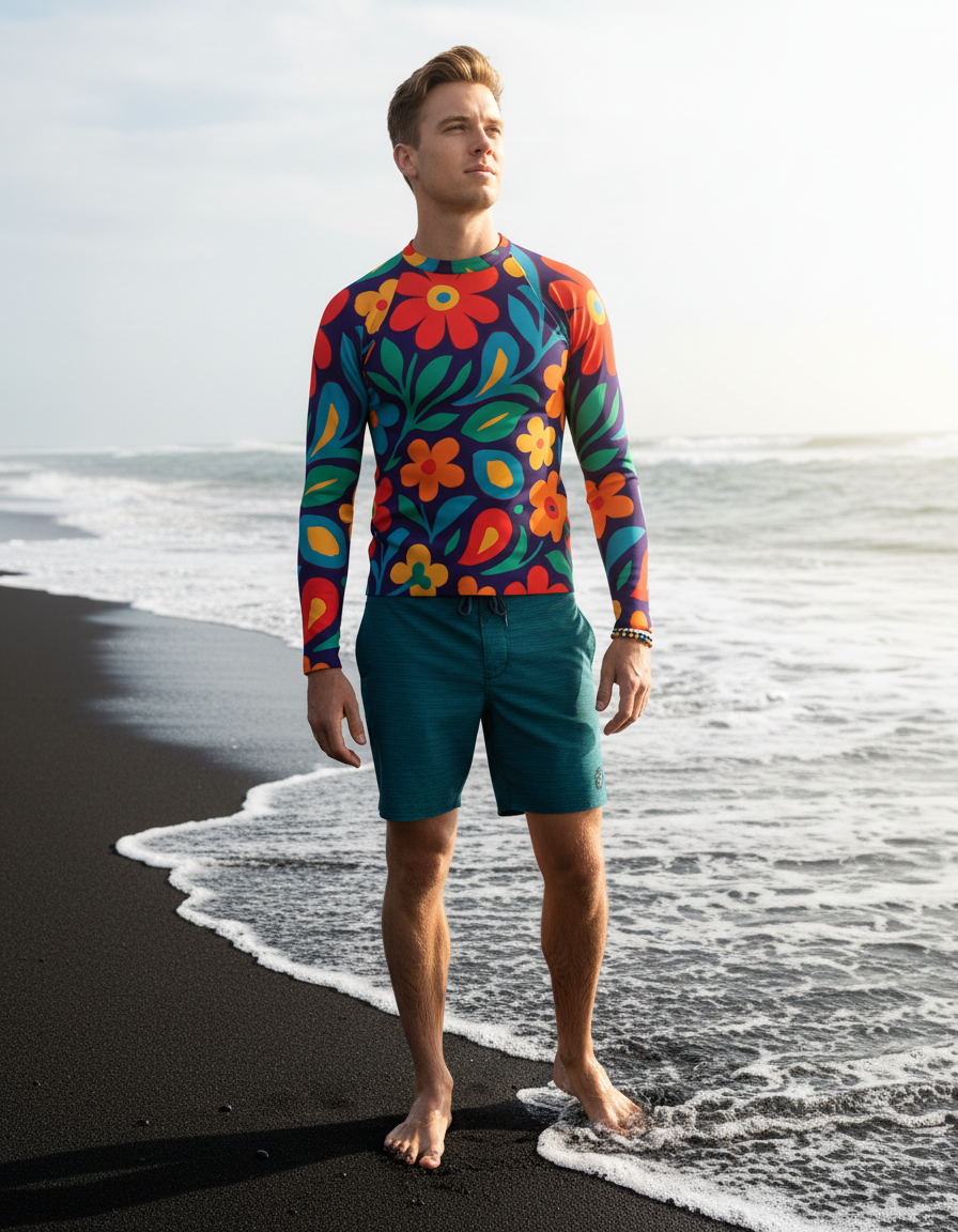 Men's Vibrant Seamless Patterns rashguard