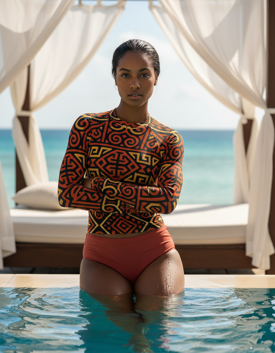 Women's Torajan Patterns rashguard