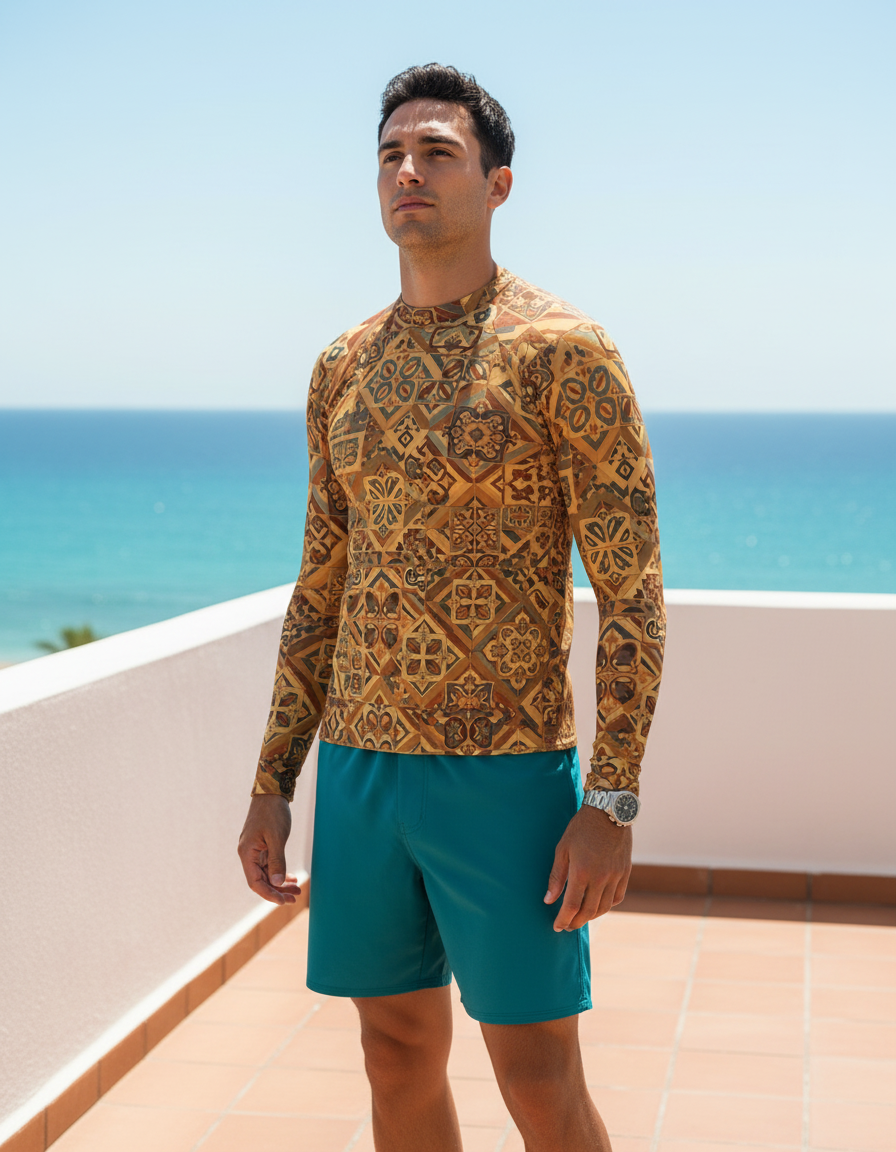 Men's Geometric Azulejo rashguard