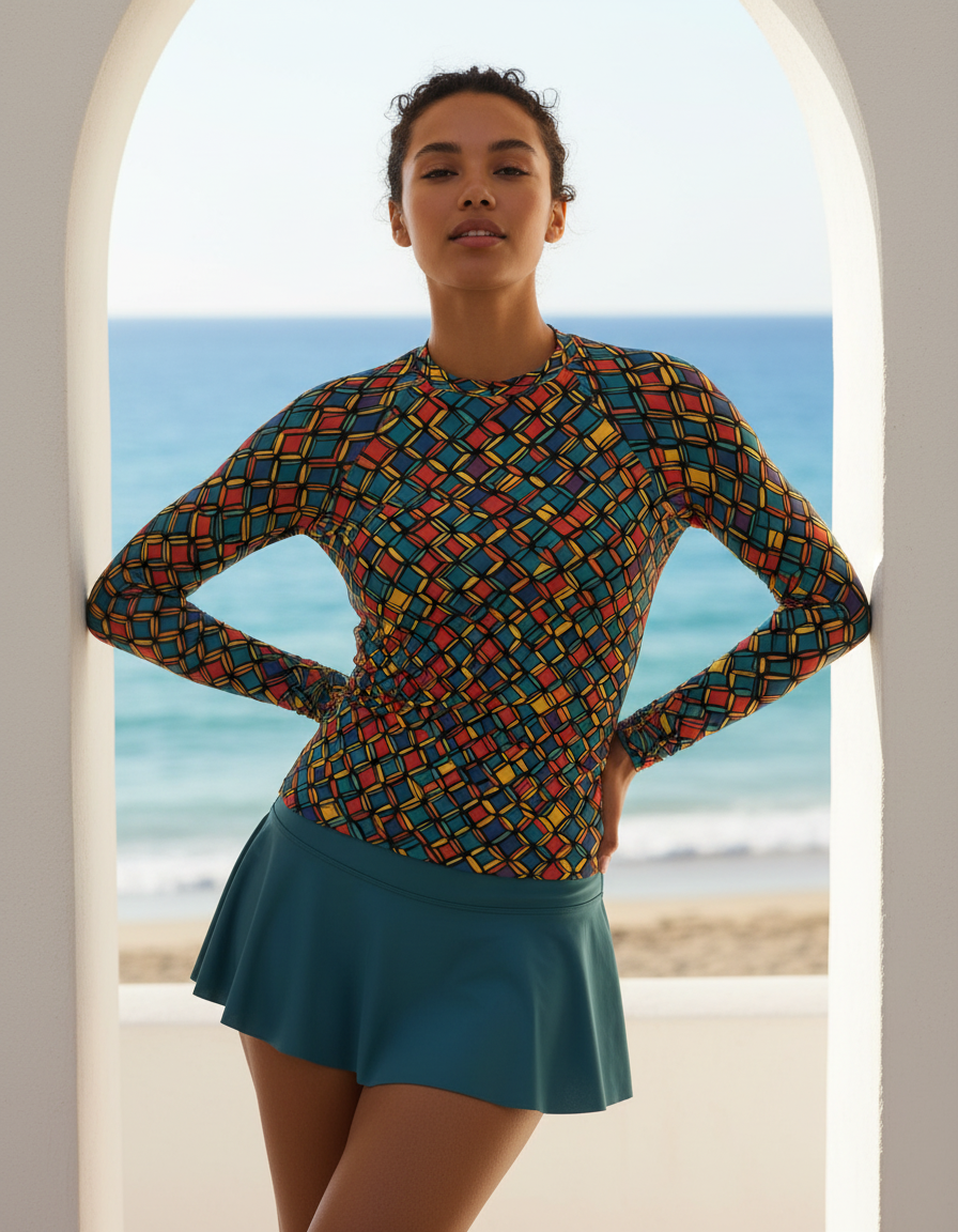 Women's Complex Color Patterns rashguard
