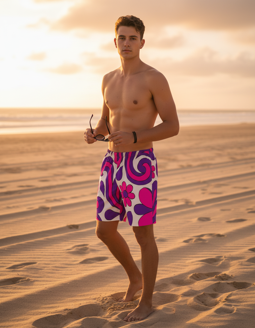 Color Burst Psychedelic Men's Swim Trunks