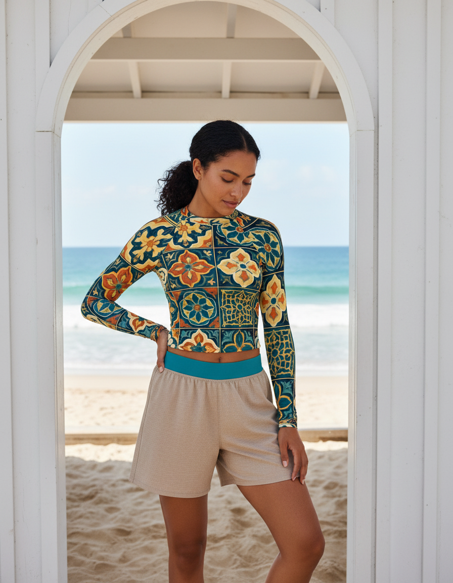 Women's Moroccan Tile rashguard