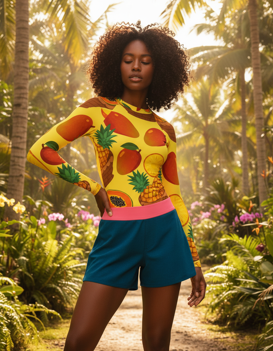 Women's Tropical Fruit Basket rashguard