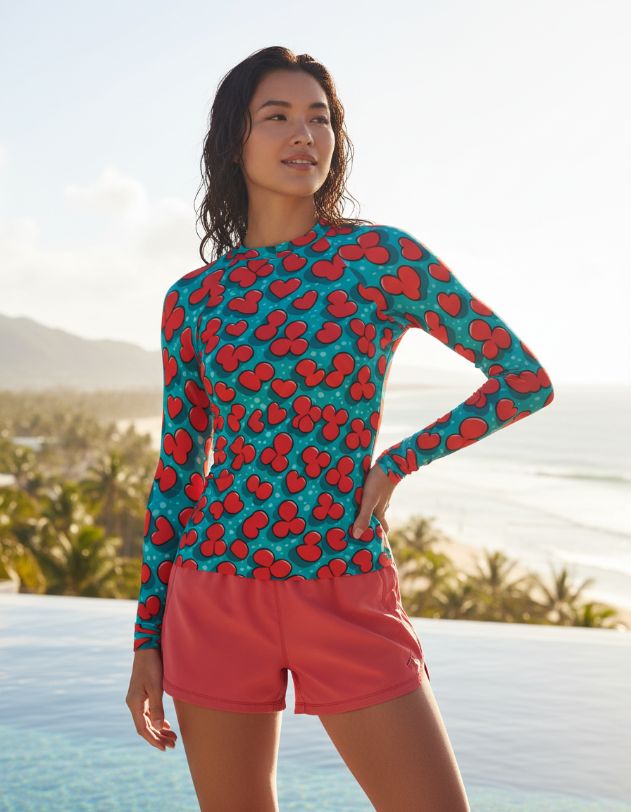 Women's Base Card Patterns rashguard