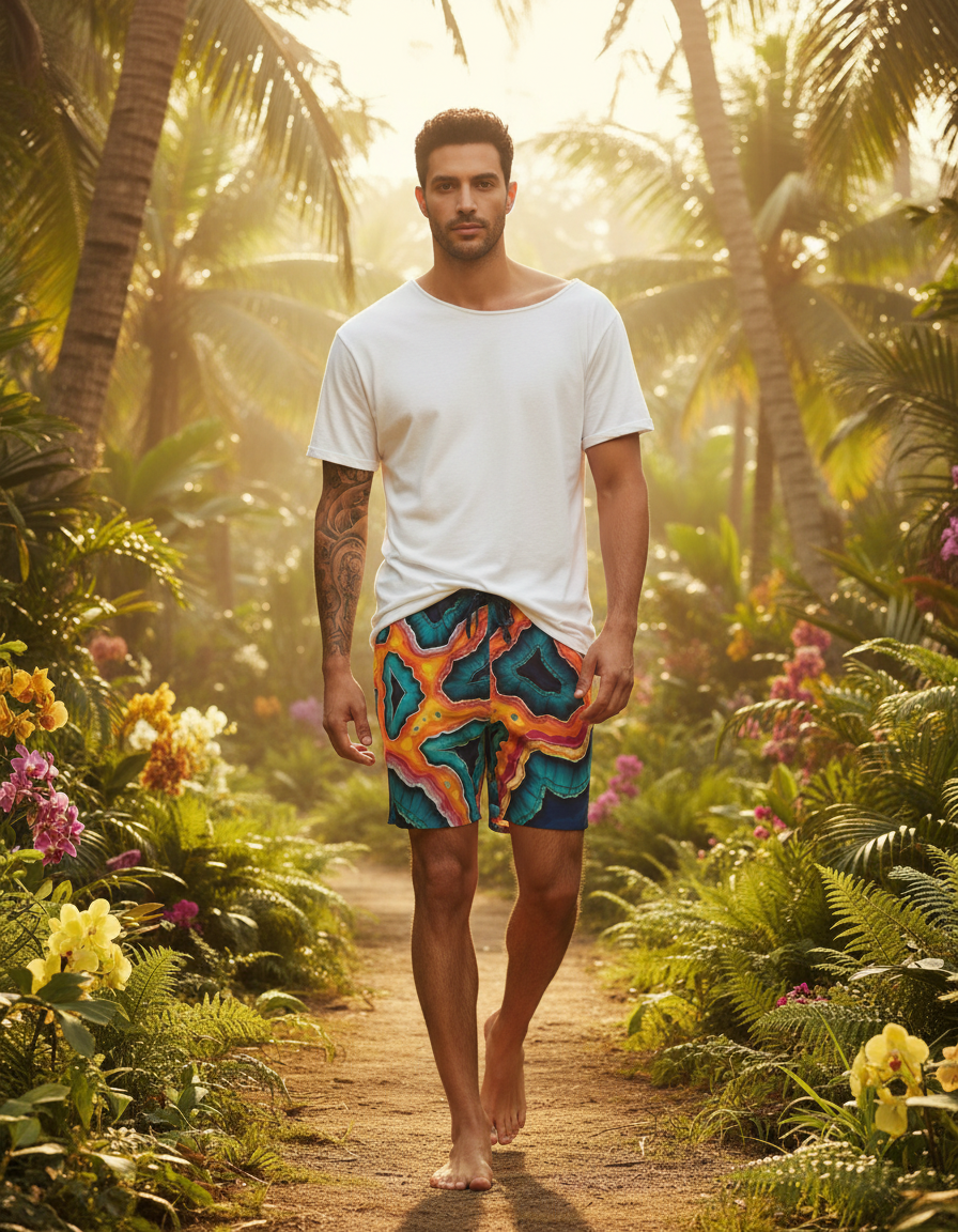 Men's Swim Trunks in Opal