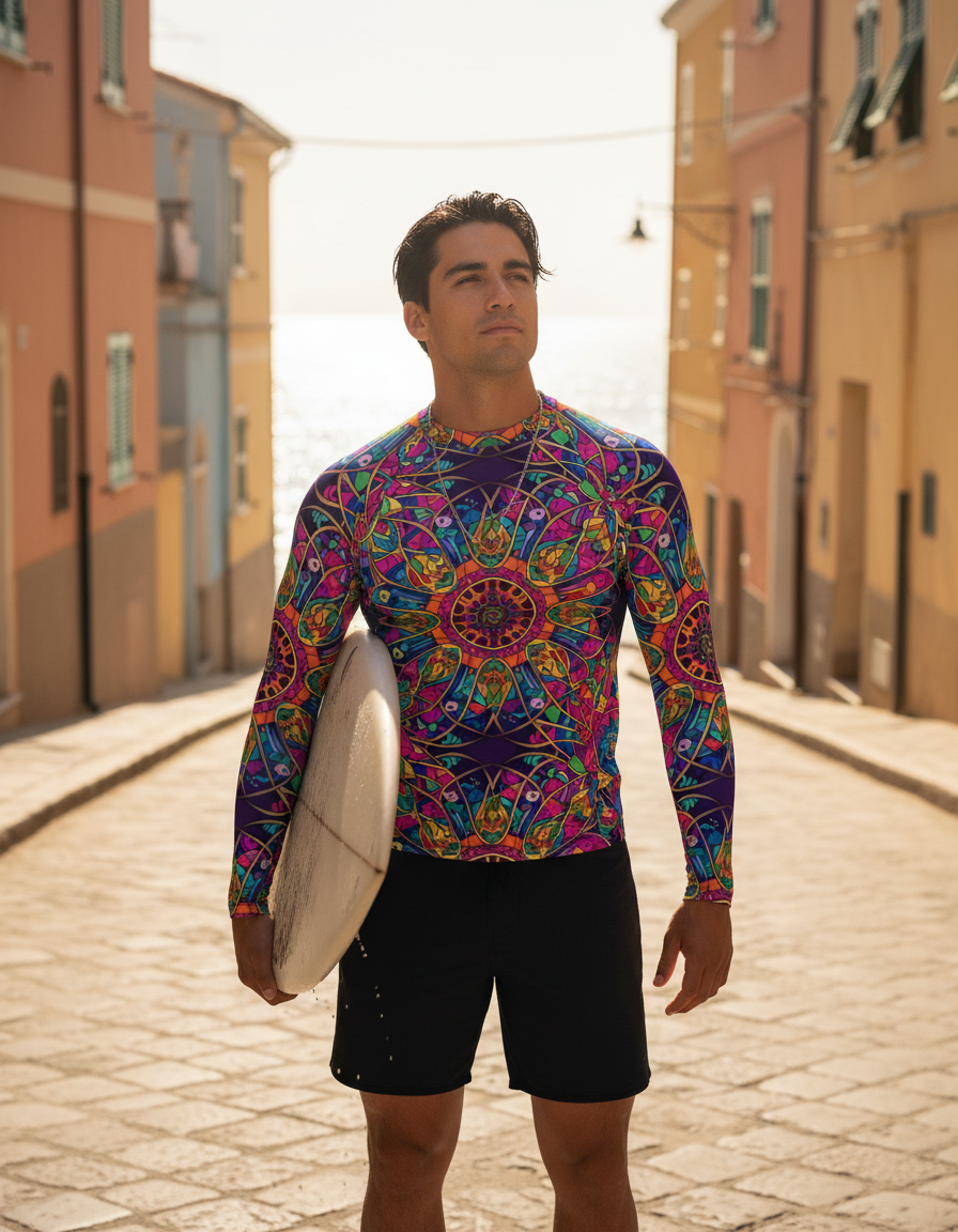 Men's Vibrant Seamless Patterns rashguard