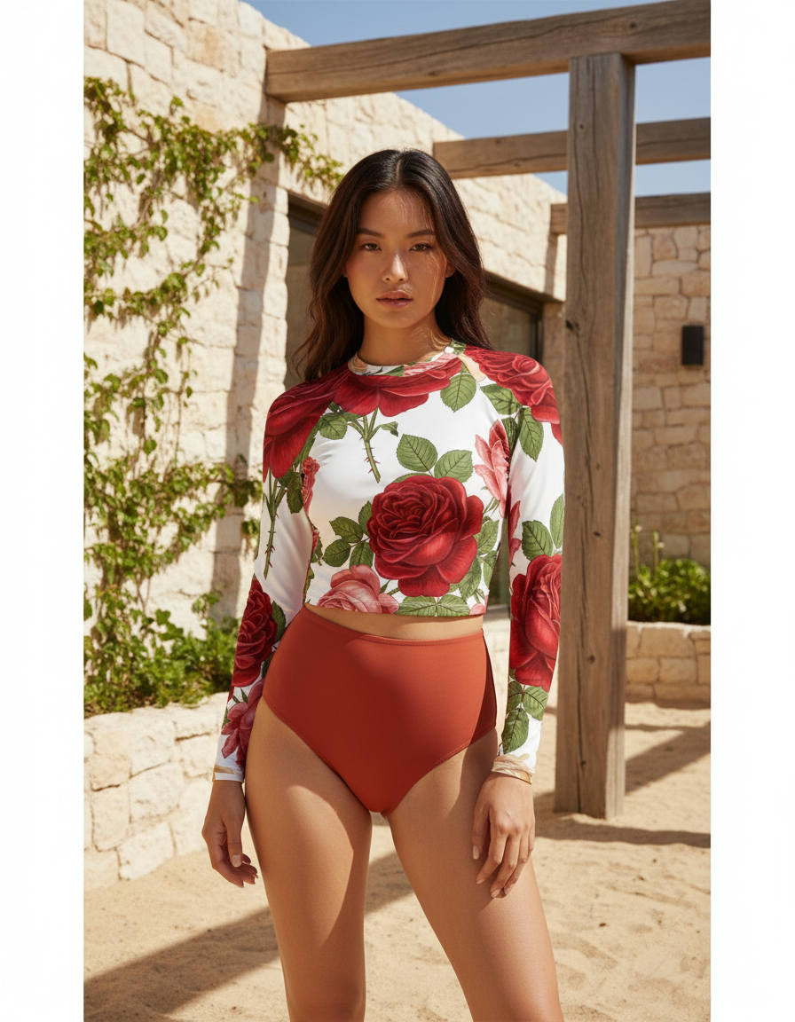 Women's Redoute Rose rashguard