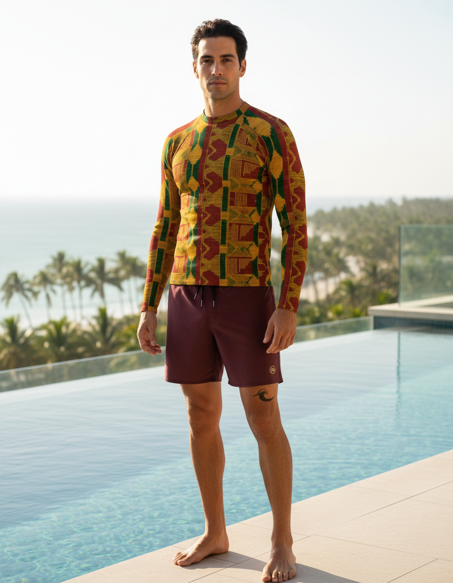 Men's African Kente rashguard