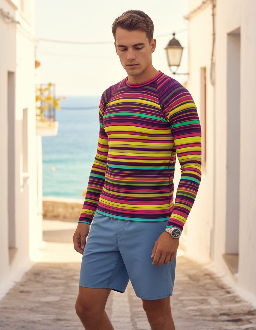 Men's Striped rashguard