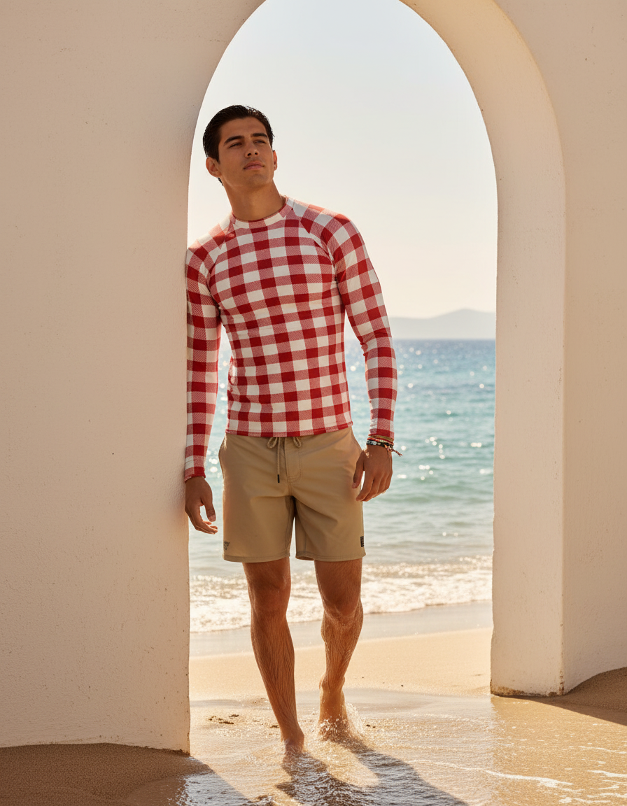 Men's Gingham rashguard