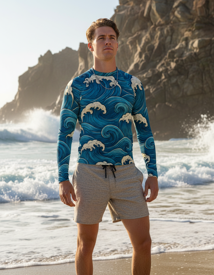 Men's Ocean Wave rashguard