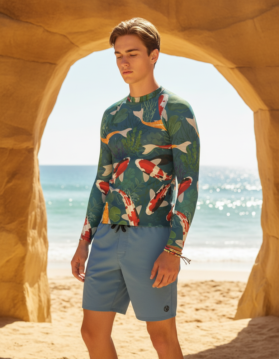 Men's Koi Fish rashguard