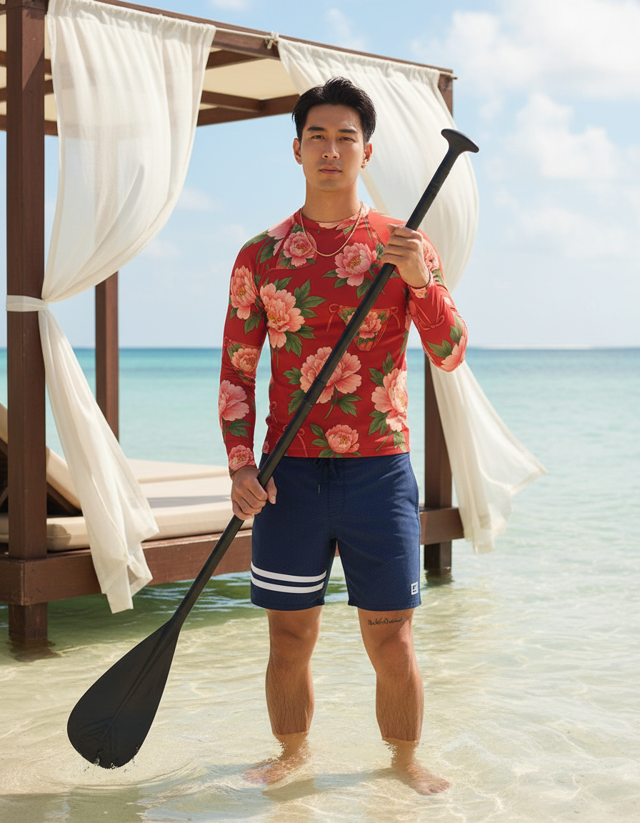 Men's Chinese Peony rashguard