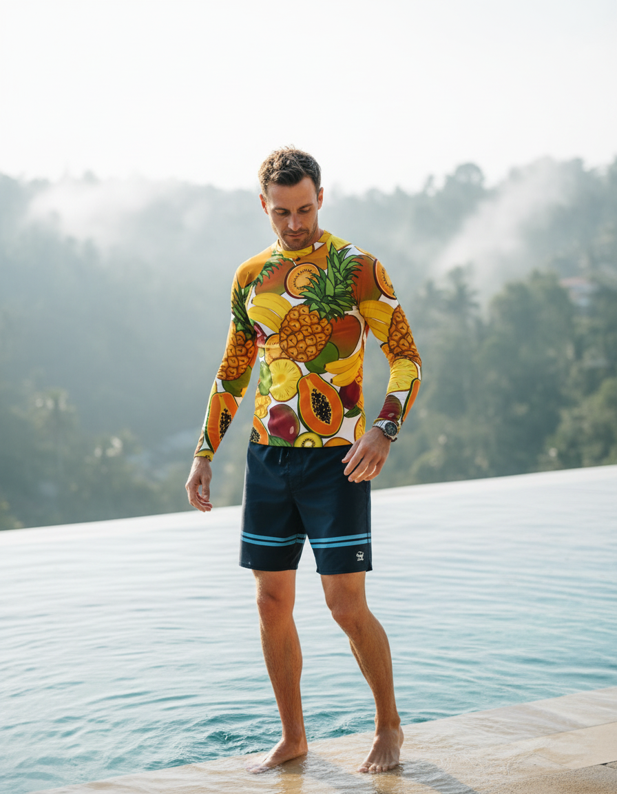 Men's Tropical Fruit Basket rashguard