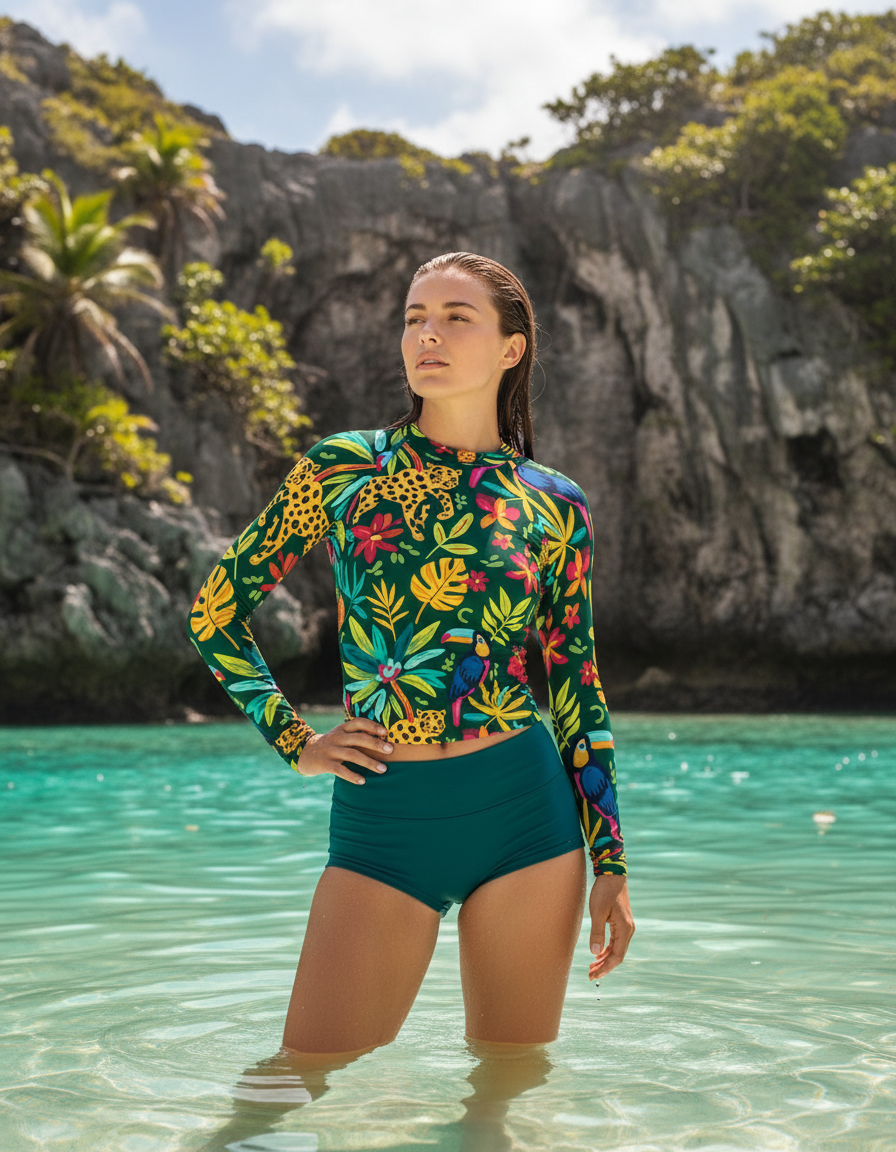 Women's Vibrant Seamless Patterns rashguard