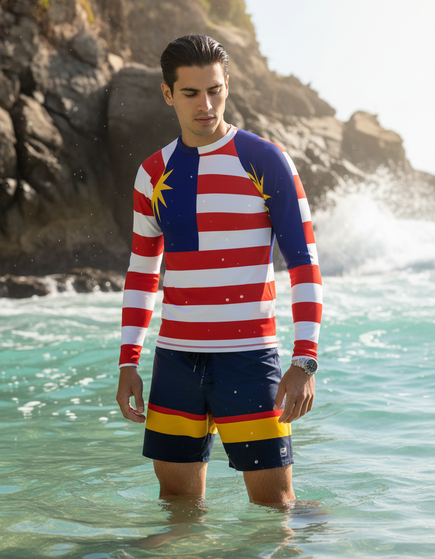 Men's Malaysian Flag rashguard