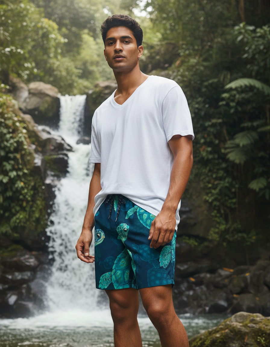 Tidal Dream Sea Turtle Bikinis Men's Swim Trunks