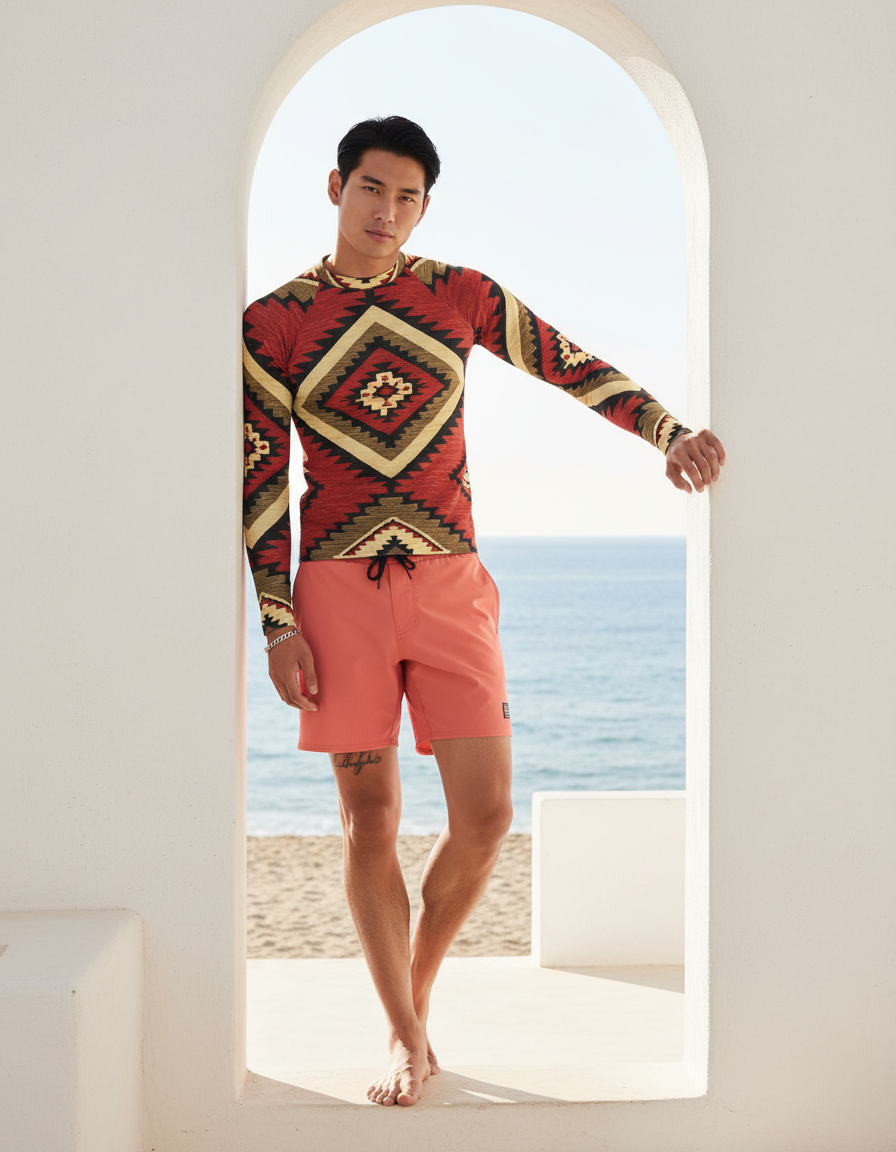 Men's Navajo Weave Pattern rashguard