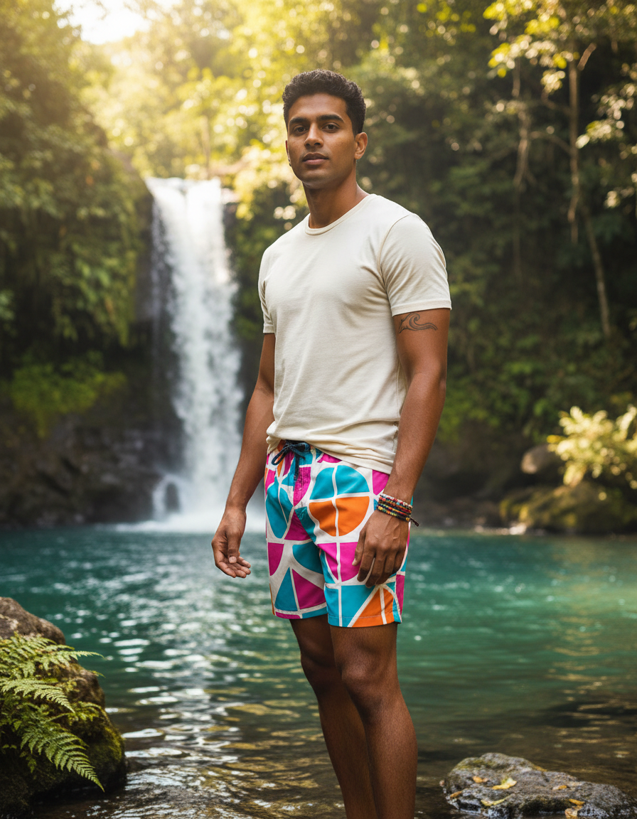 Artisan Flow Mosaic Tile Men's Swim Trunks