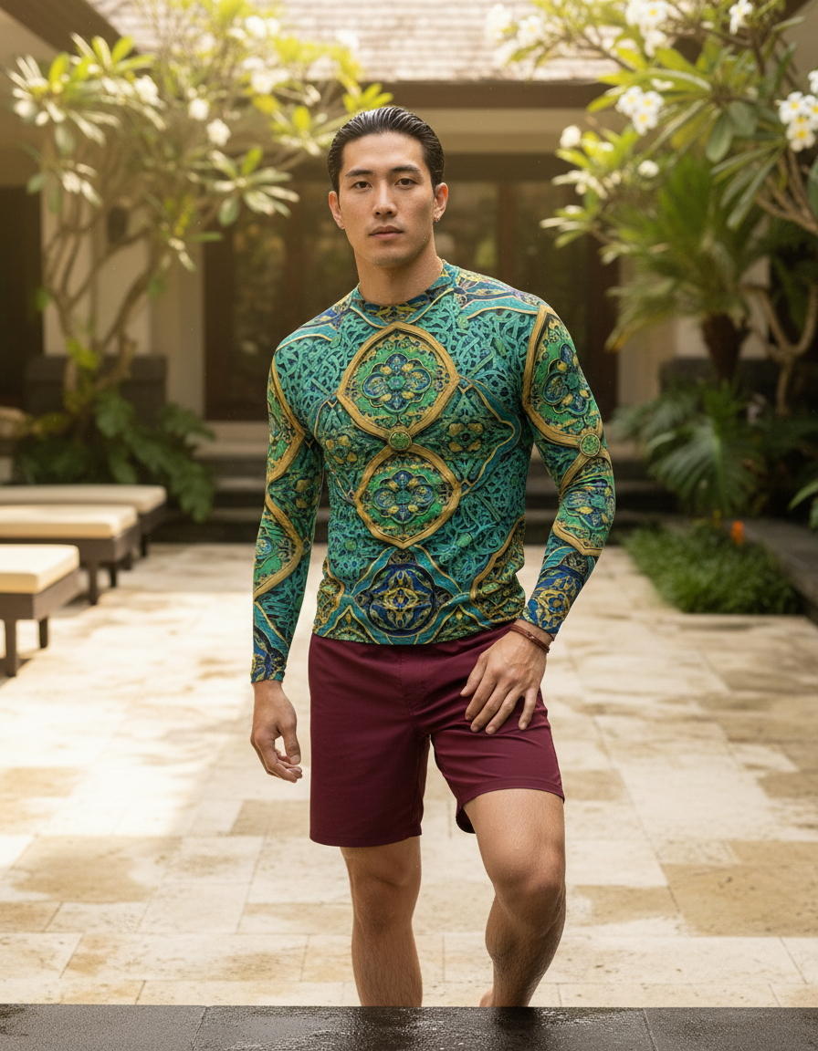 Men's Moroccan Tile rashguard